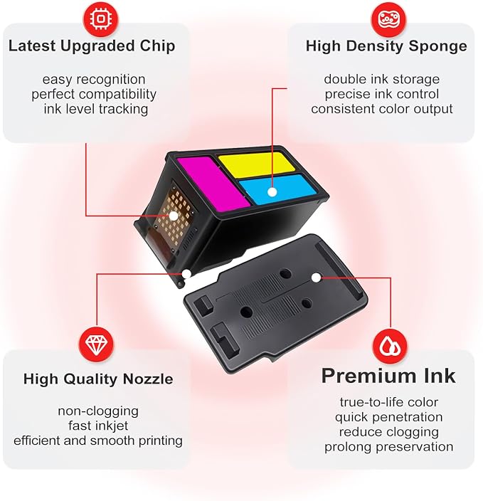 Ankink 275XL 276XL 3-Pack Compatible Ink Cartridge Replacement for Canon PG 275 CL 276 XL PG275XL CL276XL PG275 CL276 XL (2 Black & 1 Color) for TS3522 TR4720 TR4700 TR4722 TS3500 TS3520 Printer
