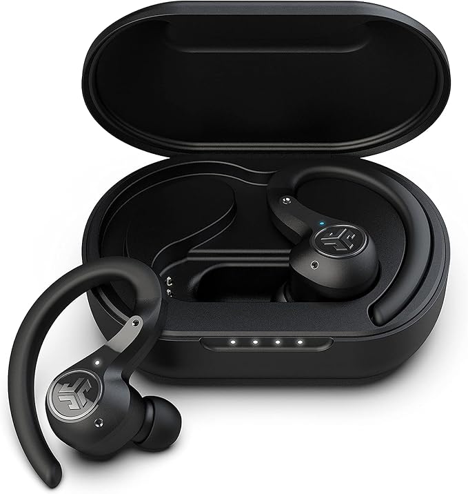 JLab Epic Air Sport ANC True Wireless Bluetooth 5 Earbuds, Headphones for Working Out, IP66 Sweatproof, 15-Hour Battery Life, 55-Hour Charging Case, Music Controls, 3 EQ Sound Settings