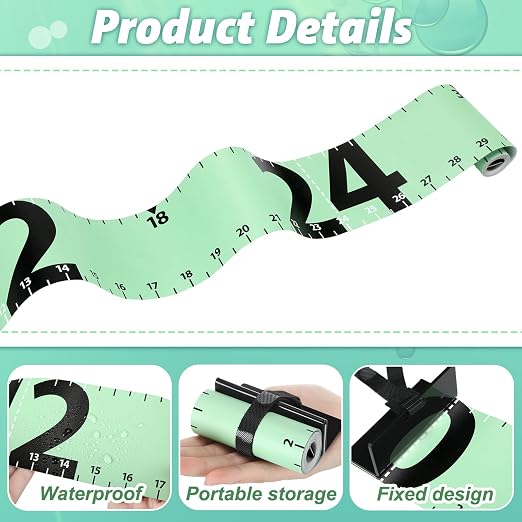 Soulchen 2 Pcs 60 Inch Fishing Ruler Fishing Measuring Tape with Bump Board Waterproof Portable Roll up Fish Measuring Board Device Tool for Crappie Tuna Shark Swordfish