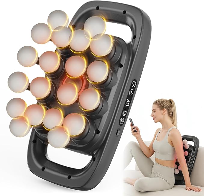 20 Head Massage Gun Set, Deep Tissue Percussion Massager with 3 Modes & 30 Intensities, Pain Relief, Portable & Quiet, Massage Tools for Back, Shoulders, Legs, Foot, Full Body Muscle Relaxation