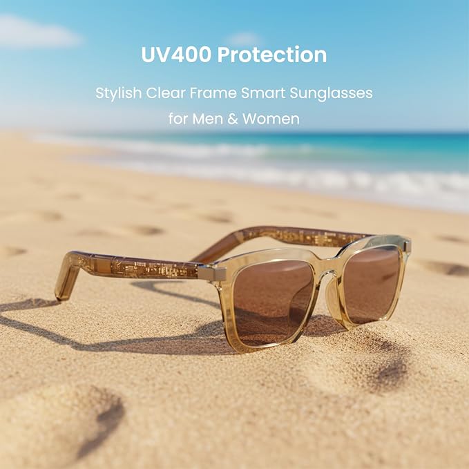 DPVR G2 Smart Glasses Bluetooth Sunglasses with Speakers – Touch Control Bluetooth Glasses for Men & Women, UV400, IPX4