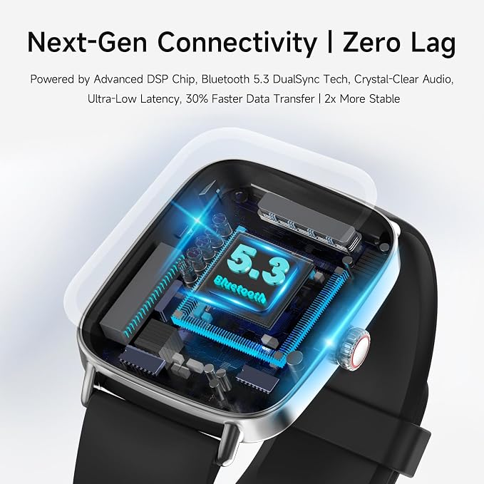 Smart Watch for Men Women, 1.85" HD Smartwatch Compatible iPhone/Samsung/Android (Answer/Make Calls), 100+ Sport Modes Fitness Tracker with Heart Rate/Sleep/SpO2 Monitor, IP68 Waterproof, with 2 Bands