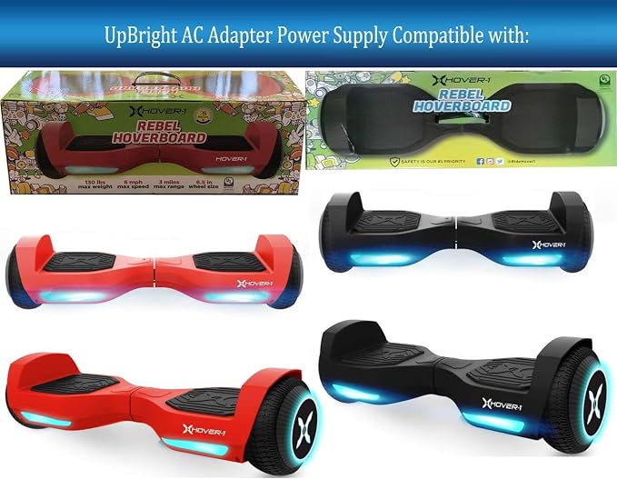 UpBright AC Adapter Compatible with X Hover-1 Rebel H1-REBL 25.2V 2.0Ah Li-ion Battery Hover board Electric Scooter DSA-REBL-BLK XHover-1 HLT-118A-2940400U FY0132940400 CP294040A 29.4VDC Power Charger