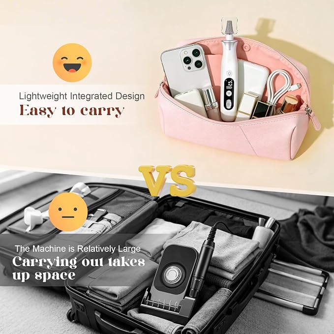 Cordless Electric Nail Drill,Professional Hand Feet Care Rechargeable File Kit,Gel Nail Polish Remover Machine with LED Display,Acrylic Gel Nail Polishing Removing (Silvery White Set)