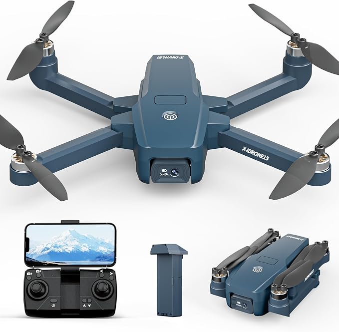 X15 Drone with 1080P HD Camera for Adults Beginners, Drone with Brushless Motor, One Key Takeoff/Landing, Trajectory Flight, Gesture Control, 3 Speed Modes, Modular Battery, Gift for Adults