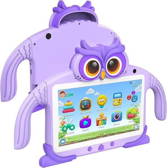 Kids Tablet 7'' 32GB Tablet for Kids 3-7 Pre-Installed with Children Software Many Offline Content Parents Control, Toddler Tablets with YouTube WiFi Dual Camera, Tablets for Toddlers Gifts Ages 3-12