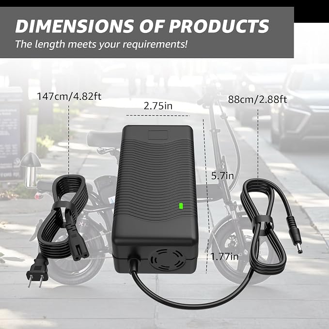 54.6V Charger for Jetson Haze,Lithium Battery Charger Compatible with Jetson Haze JHAZE-BLK JHAZE-BLK-OB JHAZE-CAN-BLK JHAZEBLK Electric Power Cord