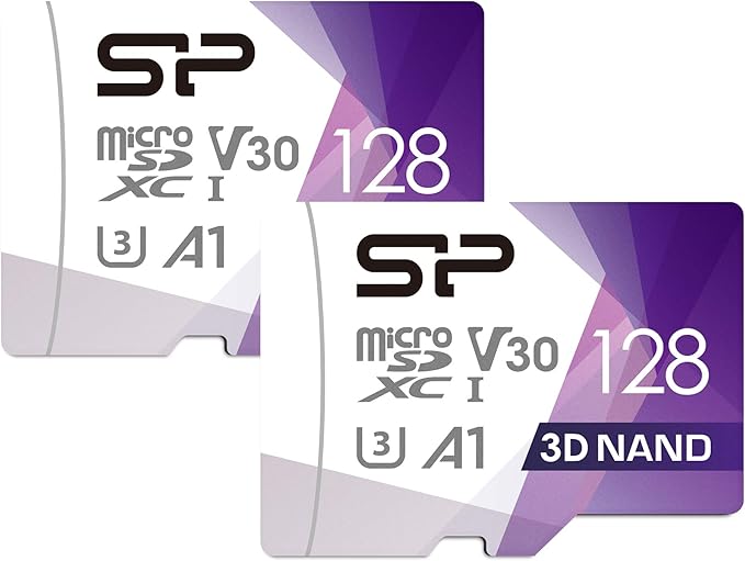 Silicon Power 2-Pack 128GB Micro SD Card U3 SDXC microsdxc High Speed MicroSD Memory Card with Adapter