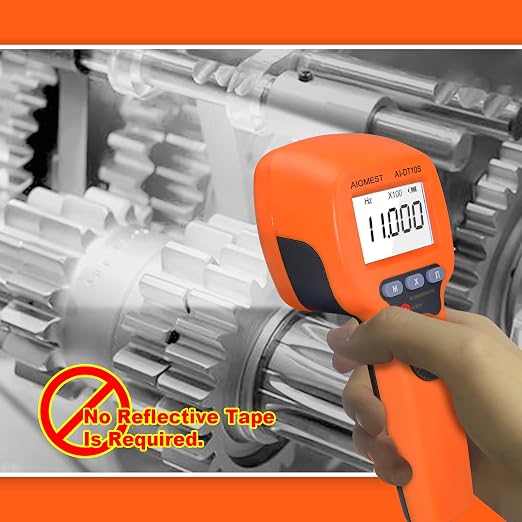 Digital LED Stroboscope Measuring 60~99,999 RPM/Hz, Non-Contact Tachometer Adjustable Strobe Light Timing Speedometer for HVAC Motor Engine Speed Tester, Handheld Estroboscopio 0.001% High Accuracy | Brighter 1500 Lux LED for Sharper Image, Freeze Moti...