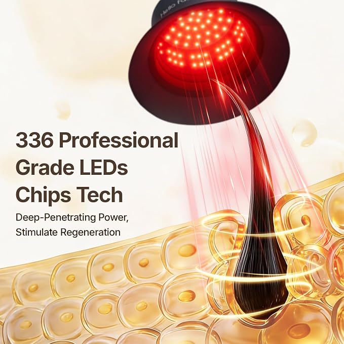 Red Light Therapy Hair Growth Cap, 336 Chips 660nm & 850nm Near Infrared, Discreet Fisherman Hat Design Fits Up to 24.4 Inches, Professional Red Light Therapy for Full Scalp Coverage