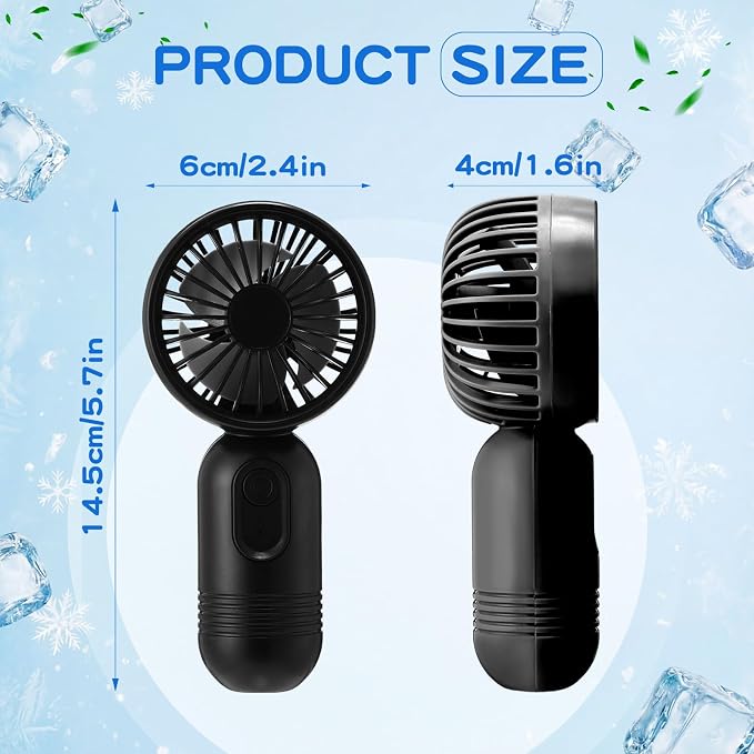 Rossesay 96 Pcs Mini Portable Fan Bulk Cute Handheld Lightweight Small Little Personal Hand Eyelash Fan 3 Speeds USB Rechargeable for Women Men Indoor Outdoor Makeup Travel (Black)