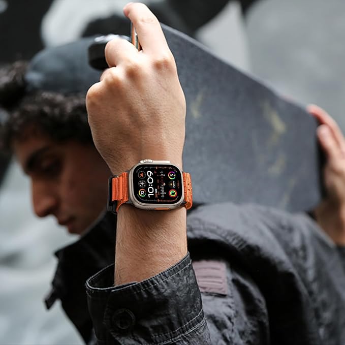 Bandletic Compatible with Apple Watch Ultra 3 2 Band 49mm for Men - Soft Breathable Nylon Magnetic FIDLOCK Hook Buckle Wristband for iWatch Series 11/10 46mm, 9/8/7 45mm, SE/6/5/4 44mm, 3/2/1 42mm
