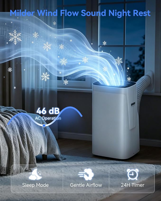 18000 BTU Portable Air Conditioners, AC Unit Portable with Dehumidifier & Heating, Quiet Portable AC for Bedroom, Window Vent Kit for Home Office, Inverter Air Conditioner Portable Cools 900 Sq.Ft