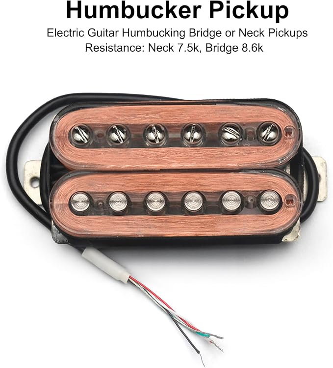 SAPHUE Alnico 2 Electric Guitar Pickup N-50 7-8K/B-52 8-9K Humbucker Alnico II Pickup Double Coil Pickup Guitar parts (Transparent)