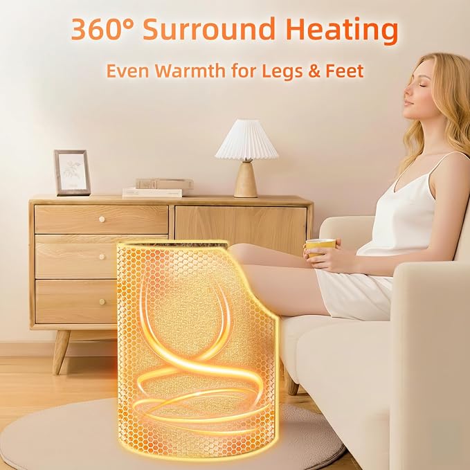Under Desk Heater, 150W Quiet Foot Warmers for Feet with Detachable Foot Heating Pad, Graphene Radiant Heat Panel with Thermostat & Timer, Portable Energy-Saving for Office/Home chochoyah