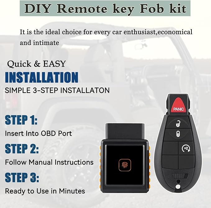 IYZ-C01C DIY Key Fob FOBIK Replacement kit for 2009 2010 2011 2012 Dodge Ram 1500 2500 3500 Journey Challenger Grand Caravan Jeep Grand Commander Keyless Entry Remote Key