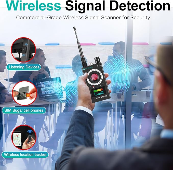 JMDHKK Hidden Camera Detector, Bug GPS Tracker Detector – RF Camera Finder for Hotel, Travel, Car, Office, Home Privacy Protection