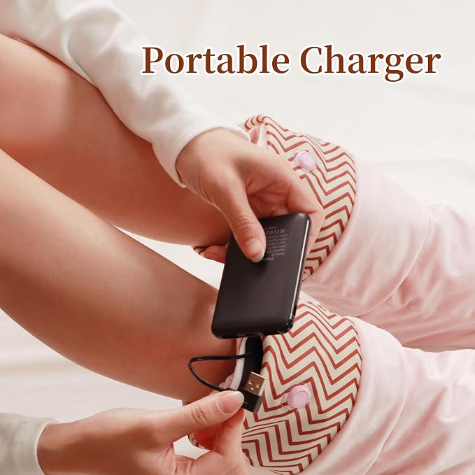 【Ymwemv】 3-in-1 Heated Foot Warmers for Sleeping & Office, 5000mAh Battery Lasts All Night, 3 Adjustable Heat Settings, Electric Warming Socks/Mat for Women with Cold Feet