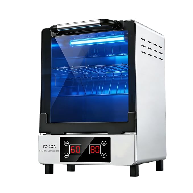 Nail Tool UV Cleaning Cabinet, Large Capacity Stainless Steel Cleaning, with Drying Function, Temperature and Timer Control, up to 60 Minutes, 110V, for Hair Salon Spa Nail Salon