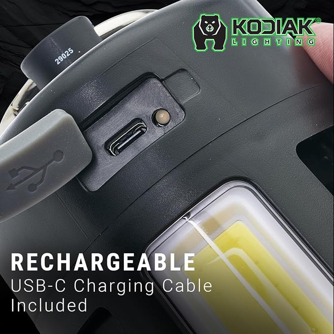 Kodiak Klymate Rechargeable Combination Fan Lantern | 2-in-1 LED Camping Tent Light & Multi-Speed Cooling Fan | Built-in USB Power Bank | Charging Cable Included