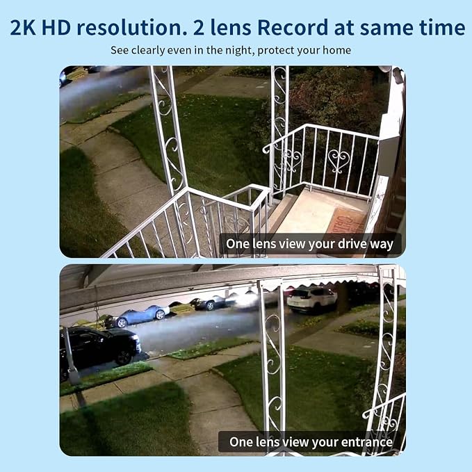 Security Cameras Outdoor Wifi,5G/2.4G Cameras for Home Security with Dual Lens,Motion tracking,Night Vision,24/7 continous record,Work With NVR/DVR Surveillance System,Weather Proof,SD/Cloud Storage