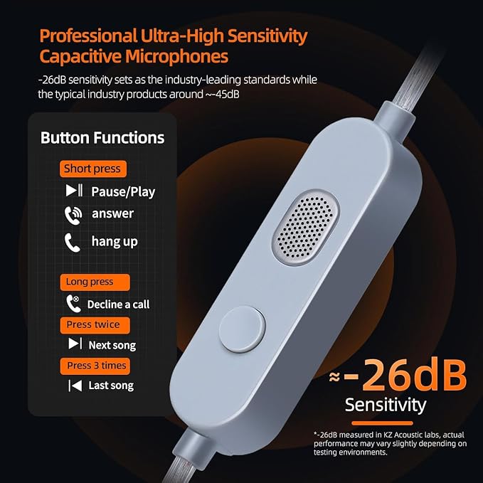 KZ ZS10 Pro 2 USB C Headphones with Mic lEM for Gaming in Ear Monitors Hybrid 4BA+1DD, Deep Bass Comfort-Fit Wired Earbuds High-Definition Decoding DSP with 4 EQ Modes