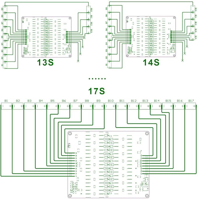 13S 14S 15S 16S 17S 5A Active Equalizer Balancer LFP Lifepo4 Lithium Li-ion Lipo/Titanate LTO Battery Energy Transfer Active Equalization Module Capacitor Faster Whole Group Balancing