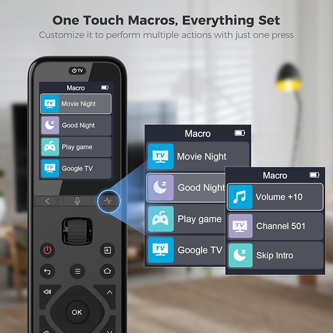 SofaBaton U3 Universal Remote with One Touch Macros, All in One Universal Remote Control with Customize App, Compatible with IR/Bluetooth/RF Devices,Work with Google Voice Devices