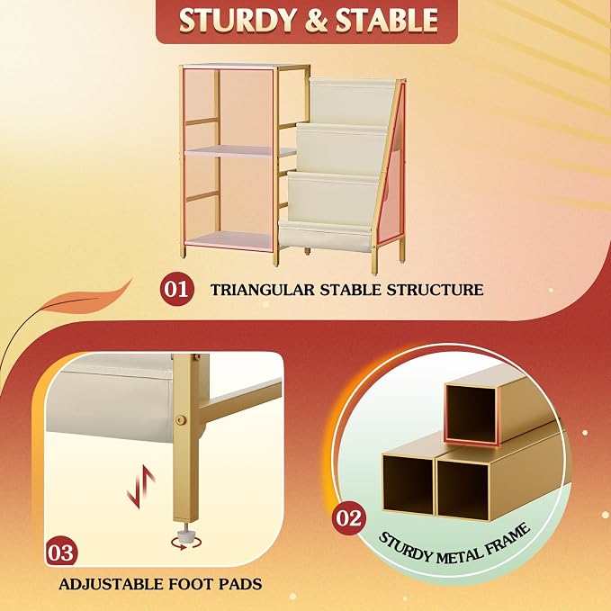 Record Player Stand, Turntable Stand with 3-Tier Vinyl Record Storage, Record Player Table 200 Albums, End Table with Vinyl Display Holder Shelf, Record Player Cabinet Media Console for Stereo,Gold
