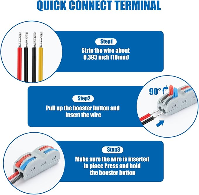30-90V to 24V 20A 480W Waterproof DC-DC Buck Converter with Fuse | Voltage Converter For Automotive, LED Lights, Construction Sites, Tool
