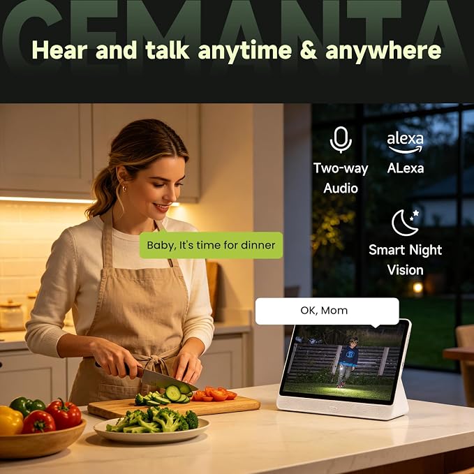 3MP Window Camera, Free Cloud Storage, 2.4Ghz & 5Ghz WiFi Indoor Cameras for Home Security, Color Starlight Night Vision, Anti-Glare, AI Motion Detection, 24/7 Recording, Compatible with Alexa