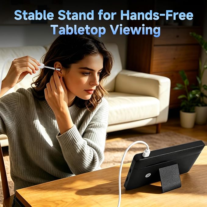AURTEC Digital Otoscope Ear Camera with 4.3" IPS 1080P HD Screen, Ear Wax Cleaner, 2500mAh Rechargeable Battery, Dual Mode (Built-in Screen & Phone Connection), 6 LED Lights and Soft Silicone Tips