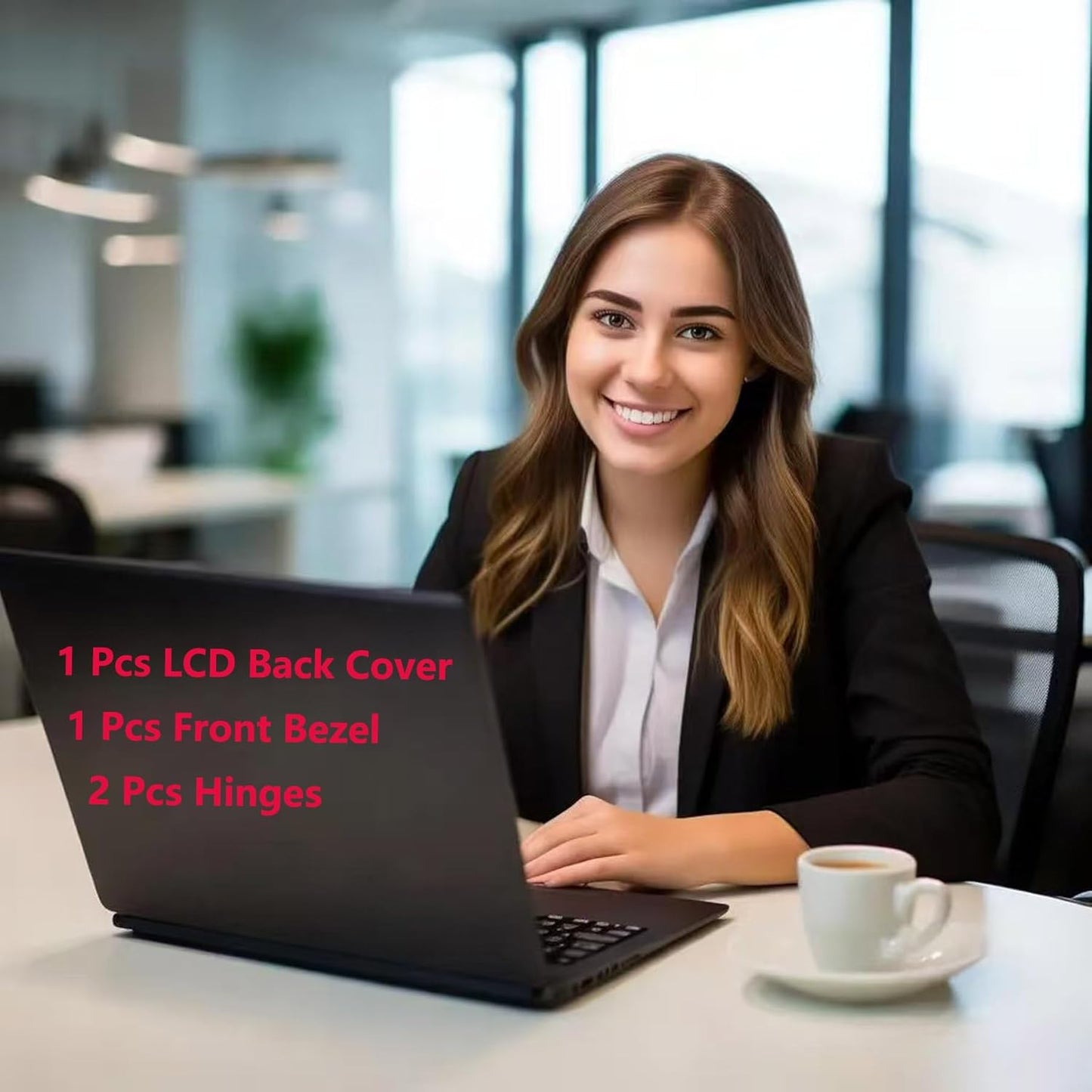 Replacement LCD Back Cover Top Case Lid Front Bezel Frame with Hinges for DELL Inspiron 15 3510 3511 3515 3520 3525 Series Laptop 0WPN8 00WPN8 9WC73 09WC73 AP3LE000901 Black