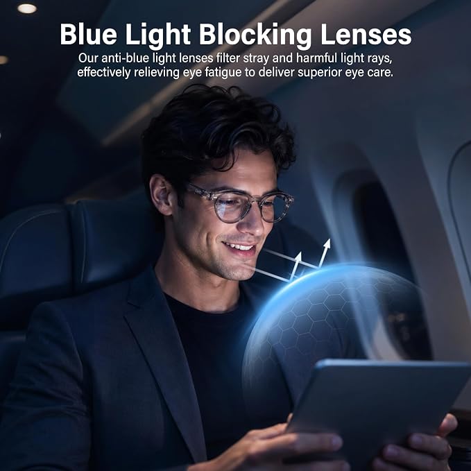 GetD 2026 AI Smart Glasses for Men & Women - Powered by ChatGPT with Real-Time 145-Language Translation, 11H Music/9H Calls, Electro-Gray Translucency & Blue Light Blocking for Travel and Daily Use