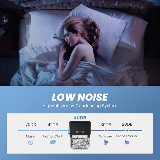 NEWBULIG Ice Makers Countertop with Handle, Portable Ice Machine, 9 Bullet Ice Cubes in 6 Mins, 26lbs in 24Hrs, Auto-Cleaning, with Basket and Scoop, for Home, Kitchen, RV, Camping,Black