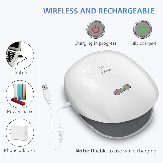COMFIER FSA Wireless Hand Massager with Heat,3 Levels Compression & Heating,Rechargeable Hand Massager Machine for Carpal Tunnel,【2026】 Gift for Men,Women，HSA