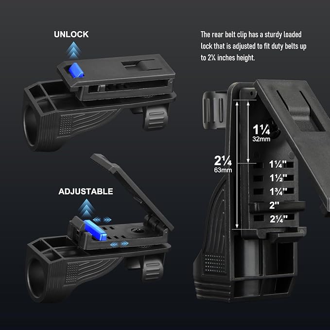SABERTOOTH 2200 High Lumens Tactical Police Flashlight with Duty Belt Holster, Professional Law Enforcement Flashlight for Work, Camping, Outdoor & Self Defense