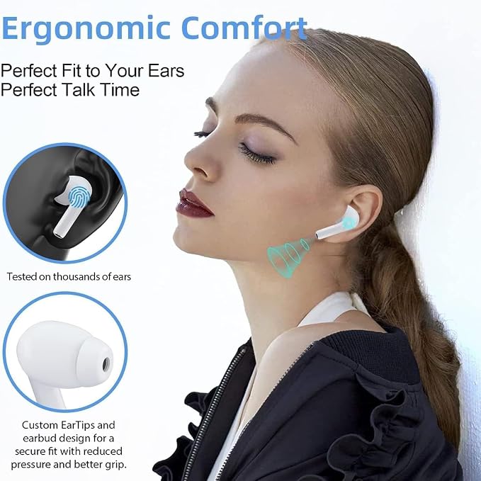 Wireless Earbuds Bluetooth 5.3 Headphones Noise Cancelling Air Buds Pods (2nd) 3D Stereo Ear pods in-Ear Ear Buds with Deep Bass Earphones Sport Headsets for Android/Samsung/Apple iPhone