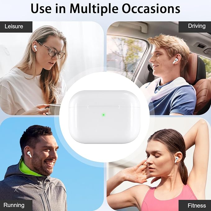 Wireless Charging Case Replacement Compatible with AirPod Pro 3,Air Pod Pro 3 Charger Case with Bluetooth Pairing Function,Type-C Charging,White
