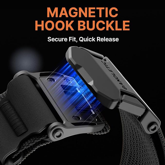 Bandletic Magnetic Bands Compatible with Apple Watch Ultra 3/Ultra Band 49mm, Breathable Nylon Gifts Strap with Magnetic Clasp for iWatch Bands men Series 11 10 46mm, 9/8/7 45mm, SE3/6/5/4 44mm, 3/2/1 42mm