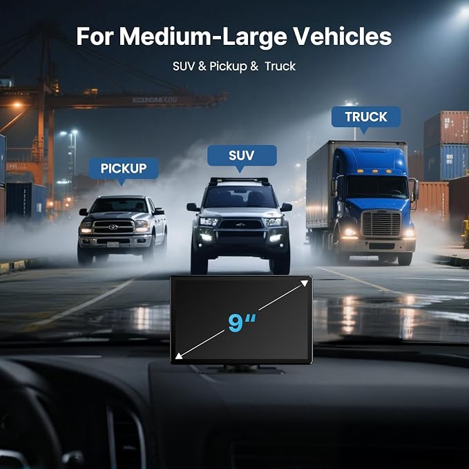 9''HD Carplay Screen for Car 4K Dash Cam&1080P Backup Camera with Apple Carplay&Android Auto Voice Control GPS DVR Call Music Message Mirror Link Airplay/Android Cast Fit Pickup Truck SUV MPV RV