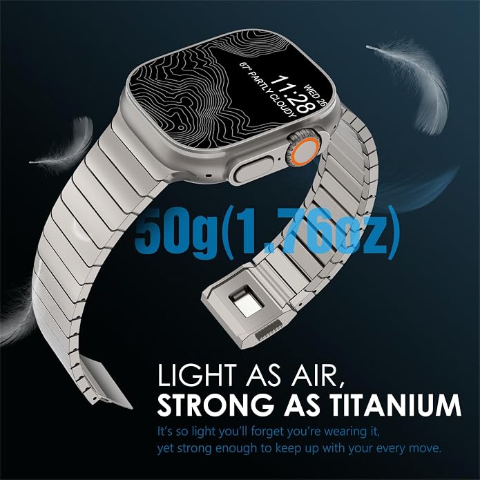 NewWays Titanium & Stainless Steel Link Bracelet for Apple Watch Band Ultra 3 2 1 Band 49mm Series11 10 46mm 42mm 45mm 44mm 41mm 40mm 38mm Series 3-11
