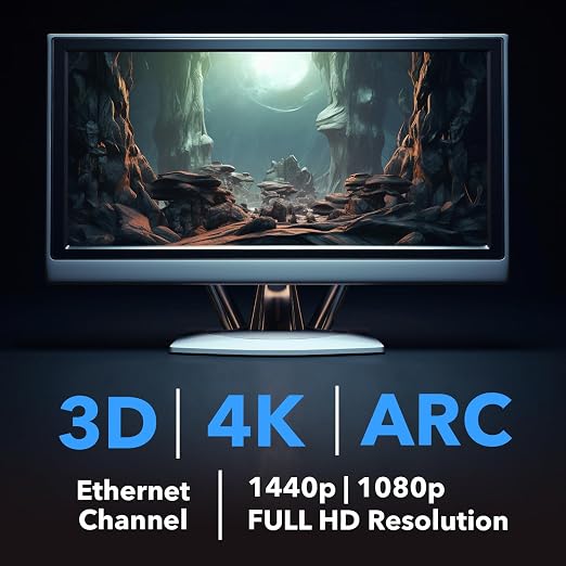 OREI Ultra High Speed 4kHDMI Cable 6ft – High-Speed 10.2Gbps, 3D, ARC, Ethernet – Premium 6ft HDMI Cable for TVs, Monitors, Home Theater & Gaming (8 Pack)