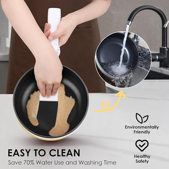 Audecook Hot Pot Electric, 1.7L Mini Electric Skillet Portable Nonstick Sauté Pan with Power Adjustment, Ramen Cooker Travel Multicooker for Steak/Soup/Egg/Oatmeal/Noodles