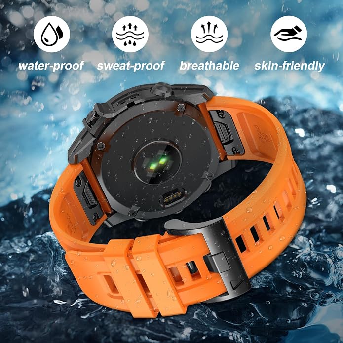 EZMVZKU 26mm Easyfit Straps for Garmin Fenix 8 AMOLED/8 Pro 51mm/7X/7XPro Sapphire Solar Watchands Replacement for Fenix 6X/6X Pro/5X/5X Plus/Enduro 3/2/Quatix 8/epix Pro/Descent Mk3i/Tactix 8 51mm