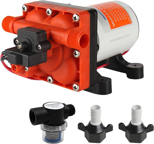 SEAFLO 42 Series On Demand Water Pressure Pump 12V 3.0 GPM 55PSI, with Bypass for Reduced Cycling, Self-Priming, For Marine/RV/Off-Grid, CE & Rohs Certified, UL Listed, 4-Year Warranty