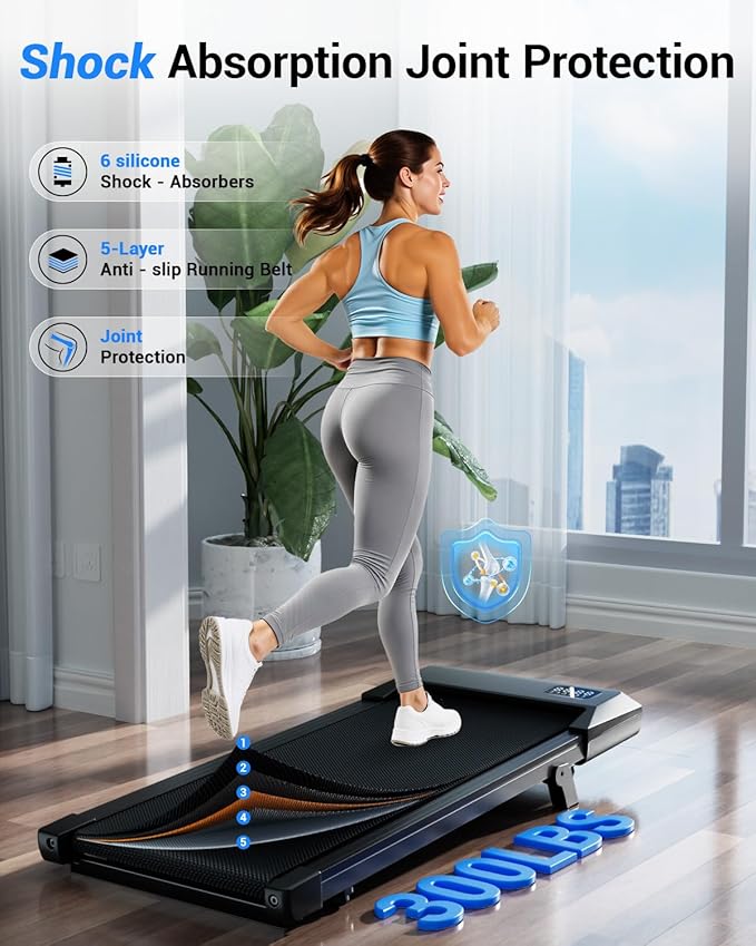 Superun Walking Pad with 6% Incline, Under Desk Treadmill for Home Office, 3 in 1 Portable Walking pad Treadmill with Remote Control, 2.5HP Quiet Mini Treadmills, 300 lbs Capacity