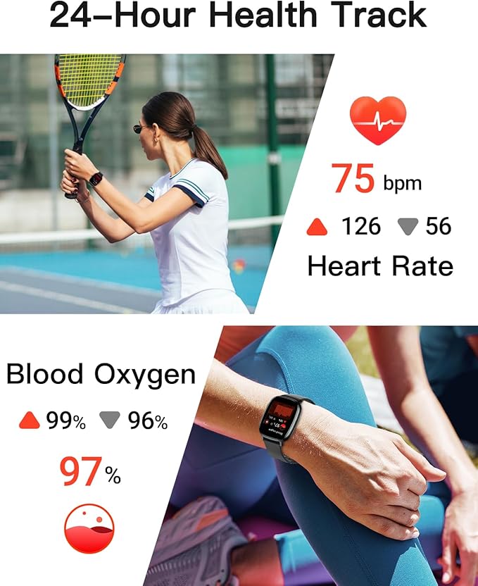 Smart Watches for Men Women with GPS Built-in, Answer/Make Calls, 1.95" Smartwatch for iPhone/Android Phones, Fitness Watch with Heart Rate/Sleep Monitor 100+ Sports Modes IP68 Waterproof (Black)