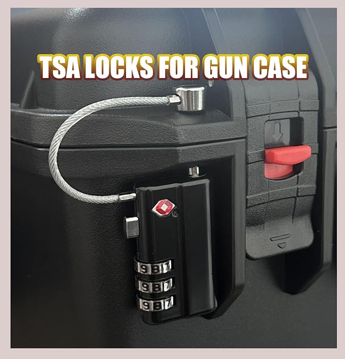 TSA Approved Gun Case Locks 2 Pack - Heavy Duty Combination Lock, Keyless Security for Rifle Case, Pistol Case, Pelican Case & Airplane Travel Storage