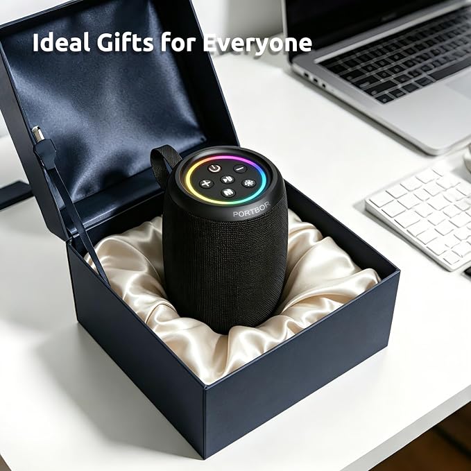 Bluetooth Speaker, Portable Wireless Speaker with Powerful Loud Stereo Sound, BT5.3, IPX5 Waterproof, TWS Pairing, for Outdoor Home Party Camping, Beach Essentials Electronics, Ideal Gifts (Black)